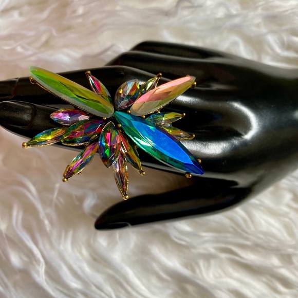 Giant Cosmic Starburst Dark AB adjustable  ring - Picture 5 of 9